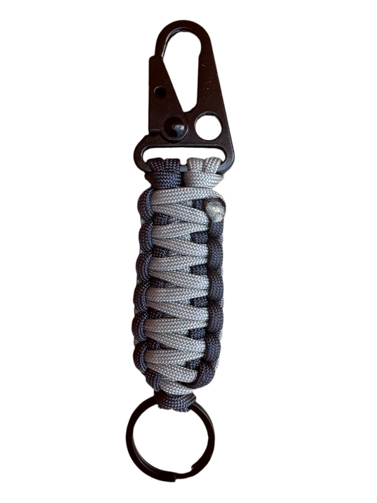 Llavero Paracord Gris/Azul Marino con Mosquetón