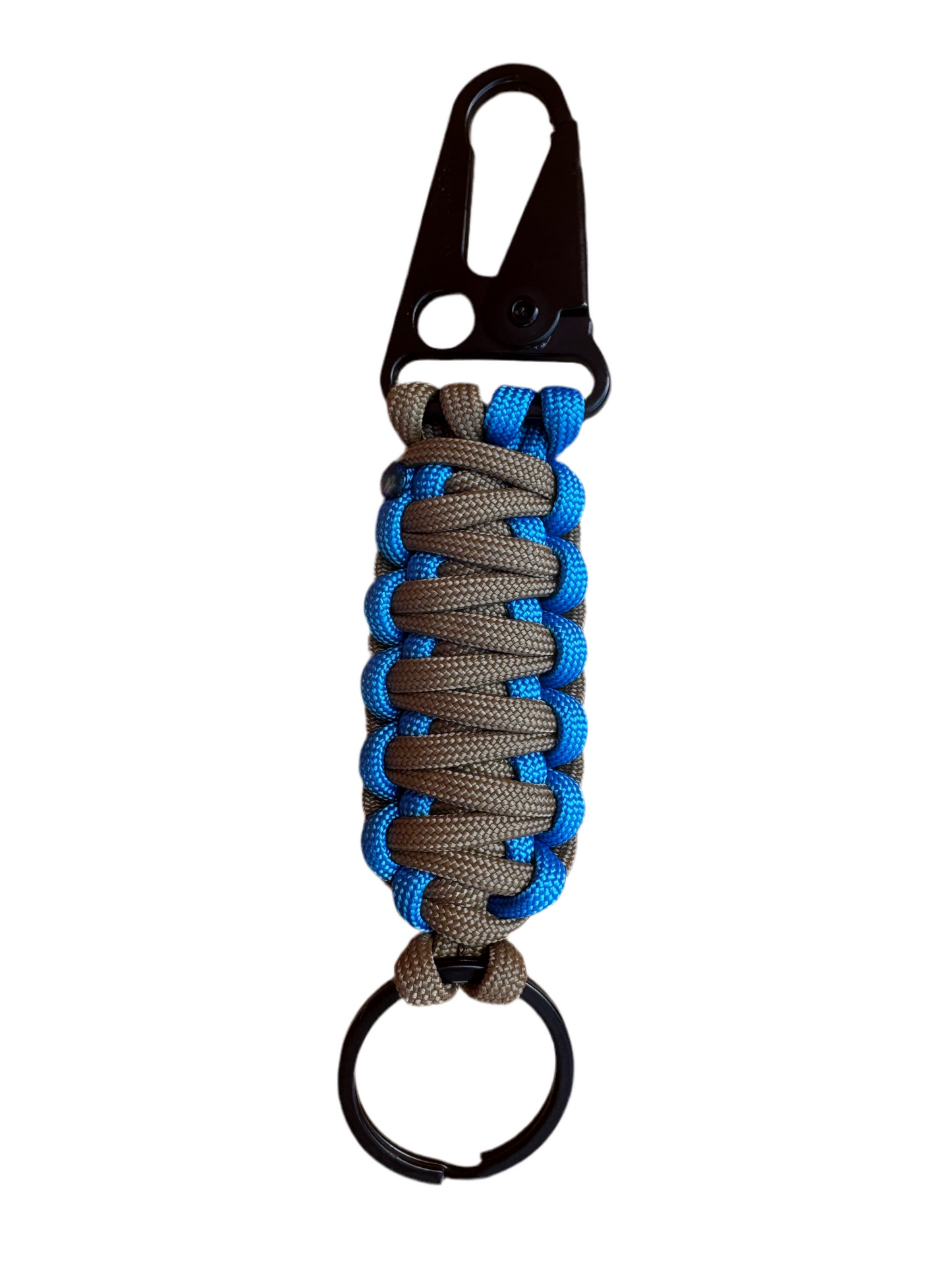 Llavero Paracord Beige/Azul con Mosquetón