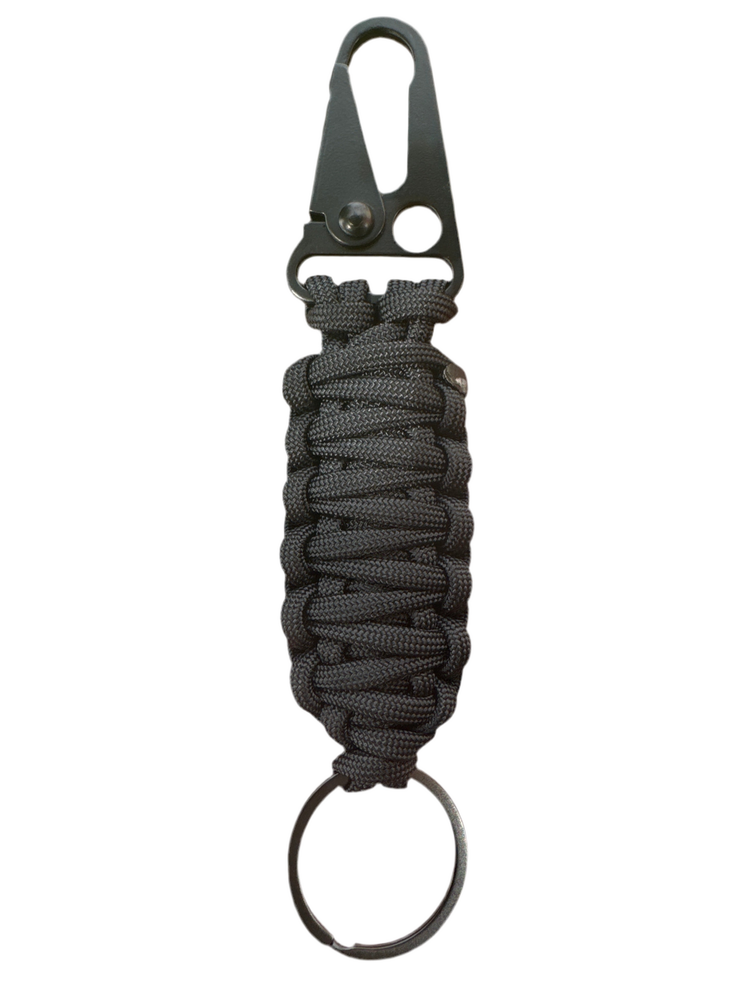 Llavero Paracord Negro con Mosquetón
