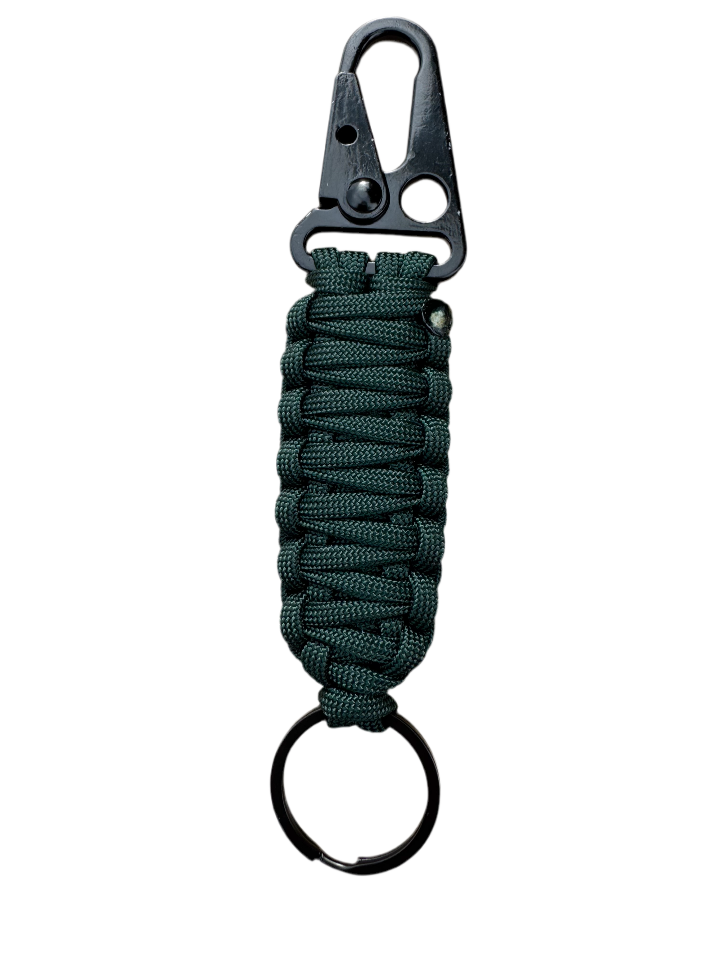 Llavero Paracord verde oscuro con Mosquetón