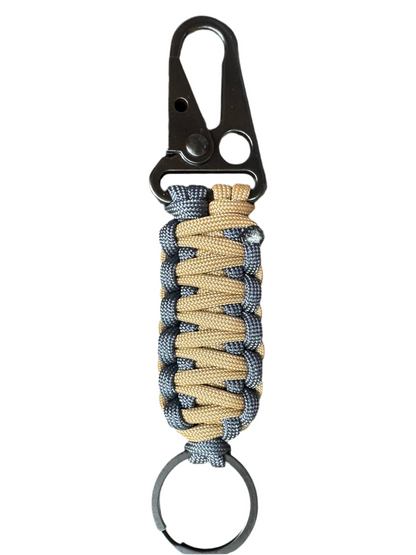 Llavero Paracord Azul Marino/Beige con Mosquetón
