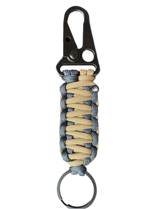 Llavero Paracord Azul Marino/Beige con Mosquetón