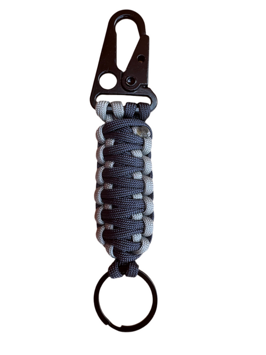 Llavero Paracord Gris/Azul Marino con Mosquetón